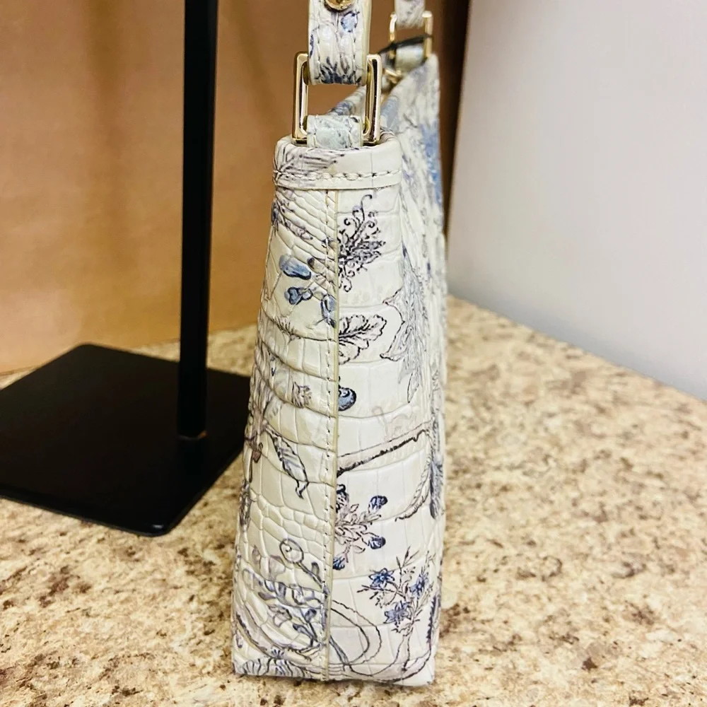 Brahmin Blue Jay Melbourne Lorelei, Blue and Cream Floral Bag - Picture 11 of 13